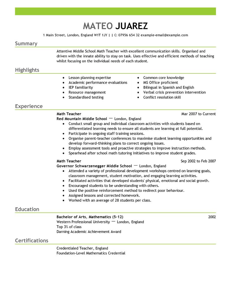 Spanish tutor resume sample